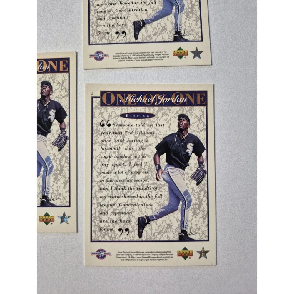 Michael Jordan Baseball Card Lot 3 Cards Upper Deck Overall Skills First